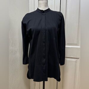 COS Size S Black Cotton 3/4 Sleeve Tunic-Shirt